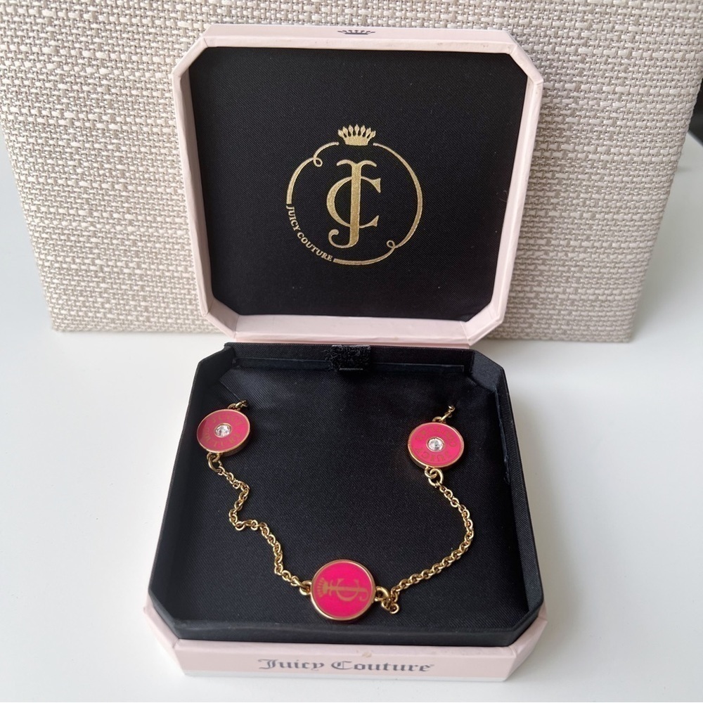Juicy Couture Pink Long Disc Necklace NWT - Picture 8 of 8